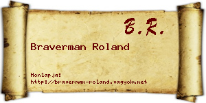 Braverman Roland névjegykártya